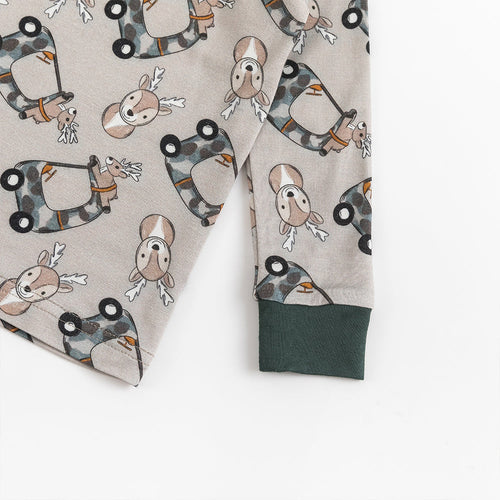 Deer Car Bamboo Long Sleeve Pajama Set