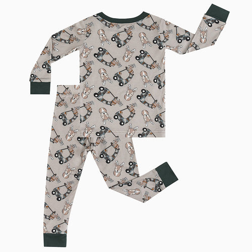 Deer Car Bamboo Long Sleeve Pajama Set