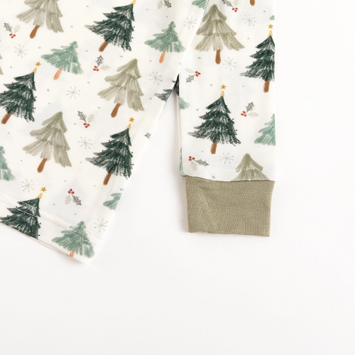 Christmas Tree Green Bamboo Long Sleeve Pajama Set