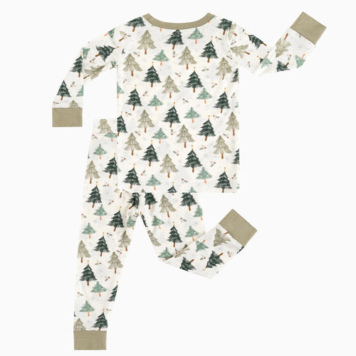 Christmas Tree Green Bamboo Long Sleeve Pajama Set