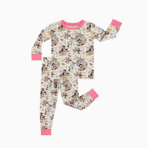 Mouse Friends Pink Bamboo Long Sleeve Pajama Set