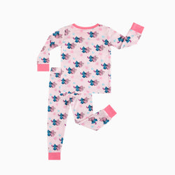Blue Pink Baby Kids Bamboo Two-Piece Pajama Set Sale price