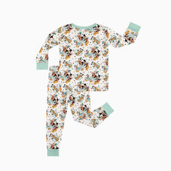 Mouse Dog Duck Kids Bamboo Two-Piece Pajama Set