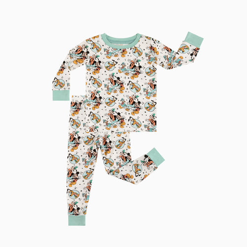 Mouse Dog Duck Kids Bamboo Two-Piece Pajama Set