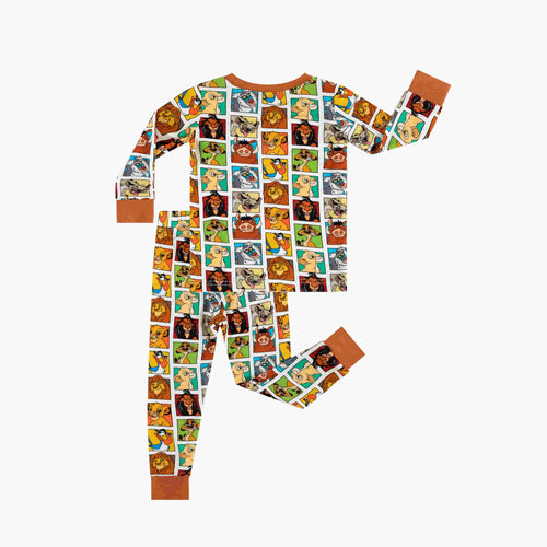 King Lion Brown Kids Bamboo Two-Piece Pajama Set