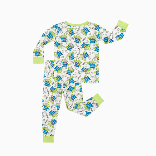 Green Monster Kids Bamboo Two-Piece Pajama Set