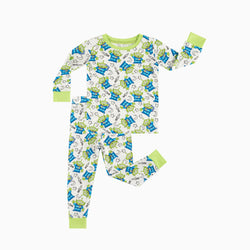 Green Monster Kids Bamboo Two-Piece Pajama Set