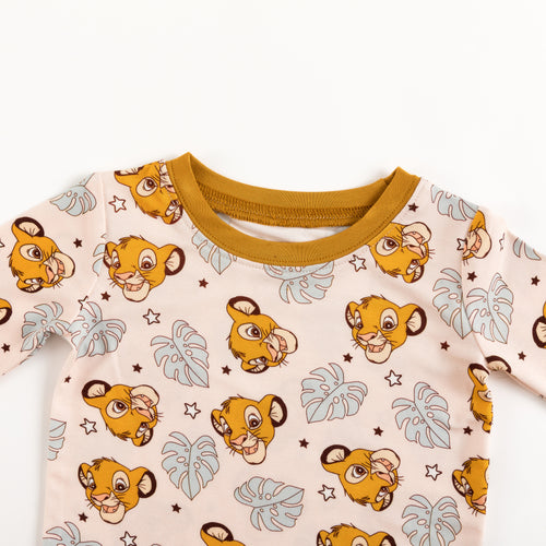 Little King Lion Leaf Kids Bamboo Two-Piece Pajama Set
