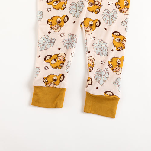 Little King Lion Leaf Kids Bamboo Two-Piece Pajama Set