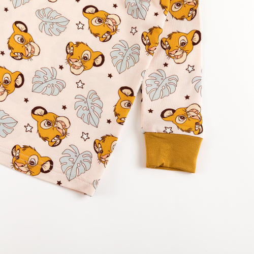 Little King Lion Leaf Kids Bamboo Two-Piece Pajama Set