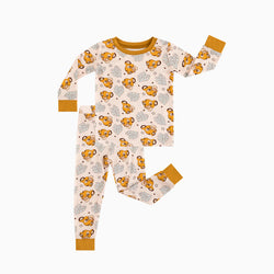 Little King Lion Leaf Kids Bamboo Two-Piece Pajama Set