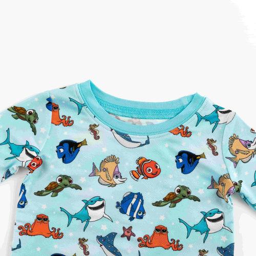Marine Life Fish Turtle Kids Bamboo Two-Piece Pajama Set
