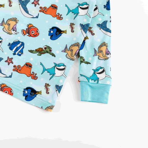 Marine Life Fish Turtle Kids Bamboo Two-Piece Pajama Set