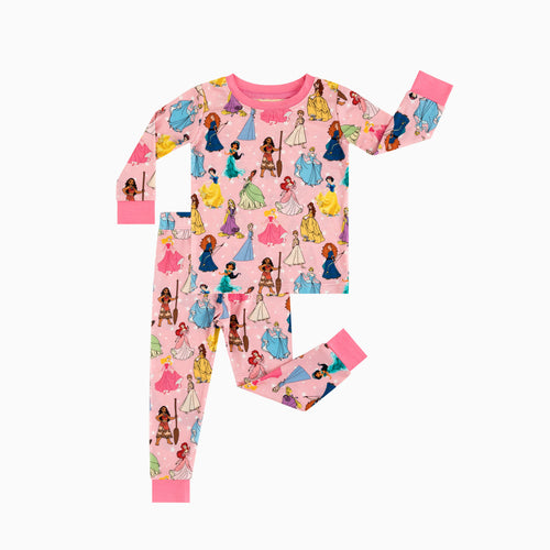 Princess Pink Pentacle Kids Bamboo Two-Piece Pajama Set