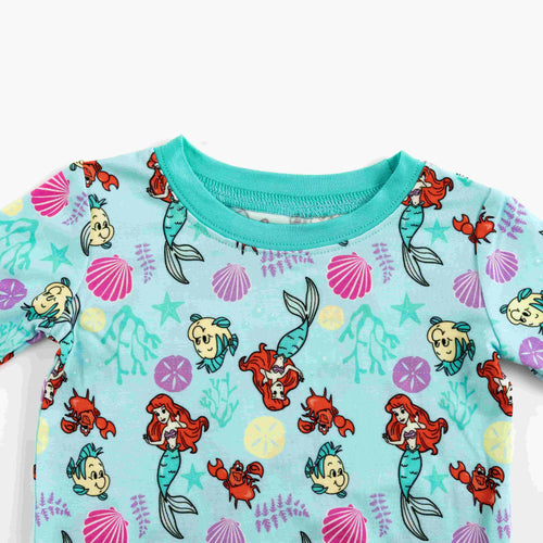 Mermaid And Flounder Bamboo Zipper Romper Pajamas