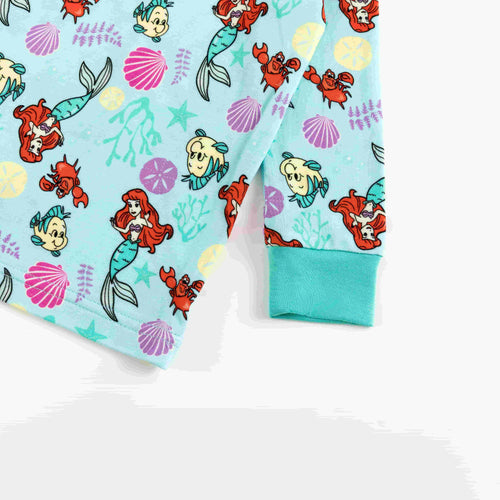 Mermaid And Flounder Bamboo Zipper Romper Pajamas