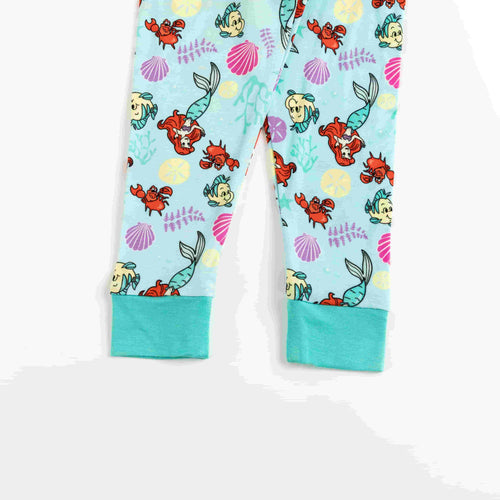 Mermaid And Flounder Bamboo Zipper Romper Pajamas