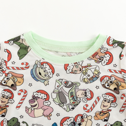 Christmas Candy Cane Toy Kids Bamboo Two-Piece Pajama Set