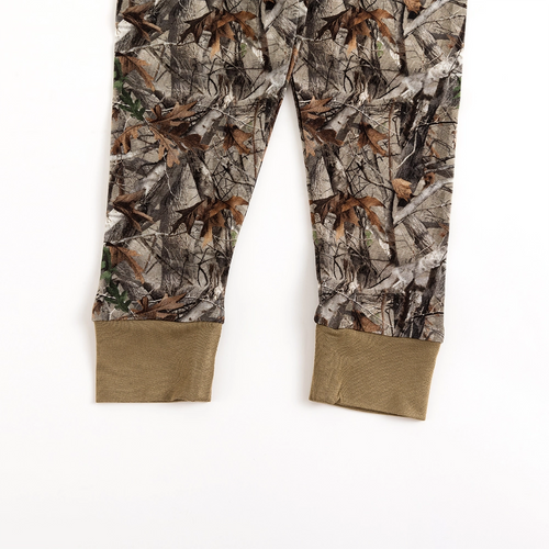Retro Leaves Bamboo Zipper Romper Pajamas