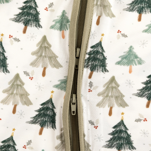 Christmas Tree Green Baby Bamboo Zipper Pajama Romper