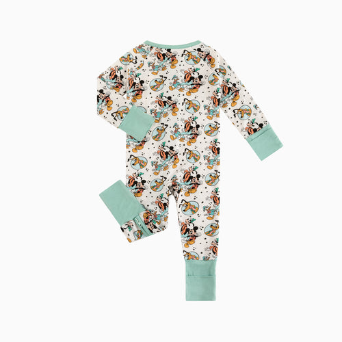 Mouse Dog Duck Baby Bamboo Zipper Romper Pajamas