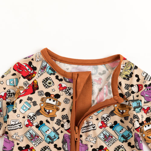 Car Club Bamboo Zipper Romper Pajamas
