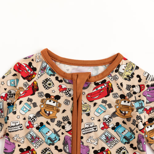 Car Club Bamboo Zipper Romper Pajamas