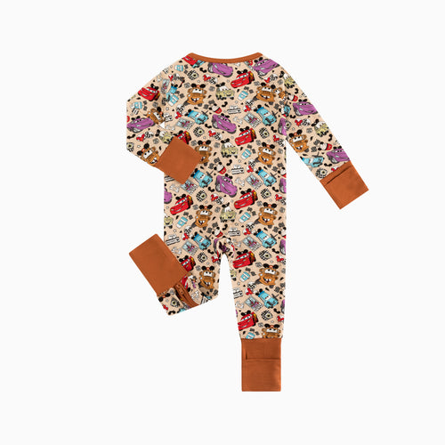 Car Club Bamboo Zipper Romper Pajamas