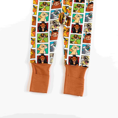King Lion Brown Bamboo Zipper Romper Pajamas