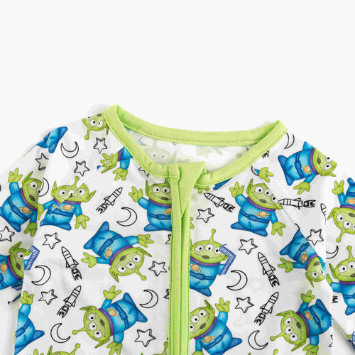 Green Monster Bamboo Zipper Romper Pajamas