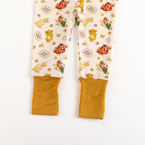 King Lion Friends Bamboo Zipper Romper Pajamas
