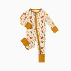 King Lion Friends Bamboo Zipper Romper Pajamas