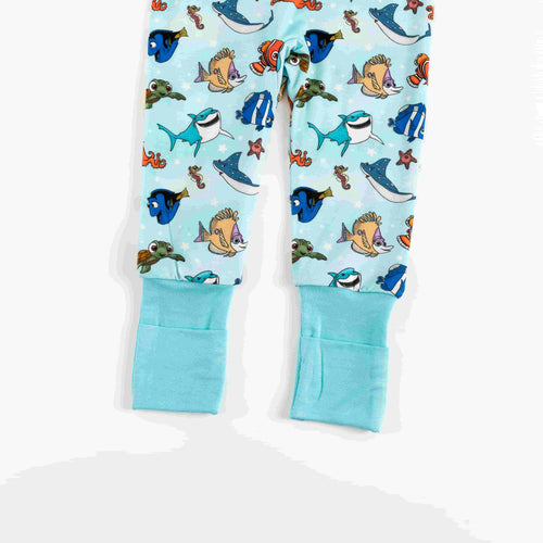Marine Life Fish Turtle Bamboo Zipper Romper Pajamas