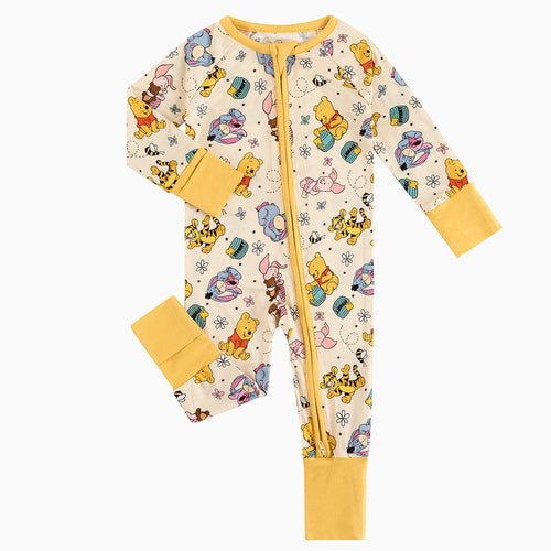 Little Bear Bee Pig Bamboo Zipper Romper Pajamas