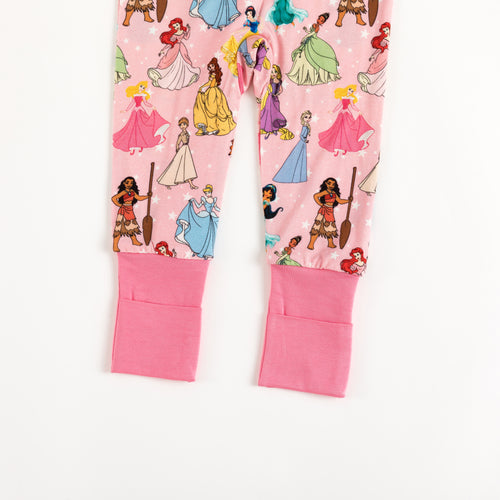 Princess Pink Pentacle Bamboo Zipper Romper Pajamas