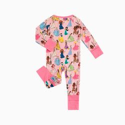 Princess Pink Pentacle Bamboo Zipper Romper Pajamas