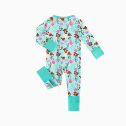 Mermaid And Flounder Bamboo Zipper Romper Pajamas
