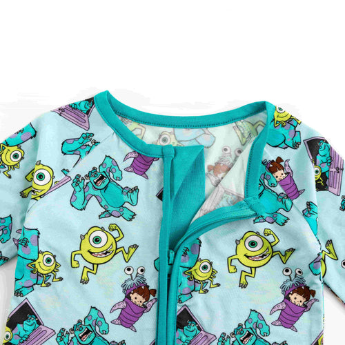 Monster Bamboo Zipper Romper Pajamas