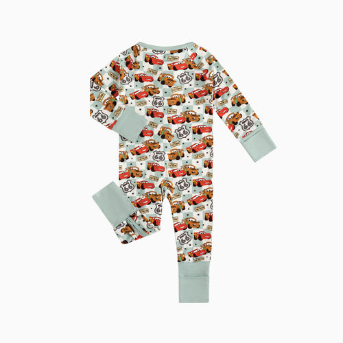 Route 66 Racers Bamboo Zipper Romper Pajamas