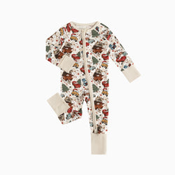 Race Car Friends Bamboo Zipper Romper Pajamas