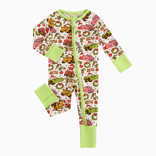 Christmas Toy Pals Baby Bamboo Zipper Pajama Romper