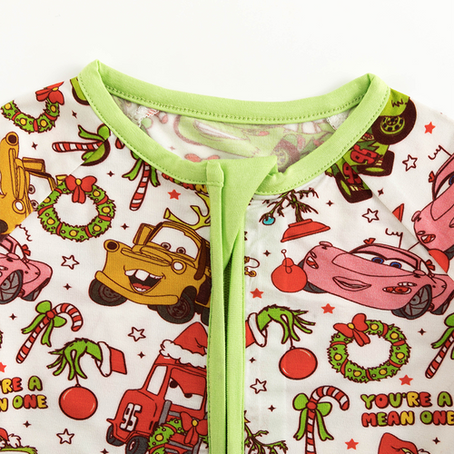 Christmas Toy Pals Baby Bamboo Zipper Pajama Romper
