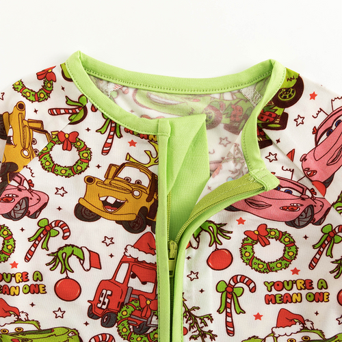 Christmas Toy Pals Baby Bamboo Zipper Pajama Romper