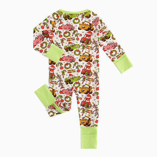 Christmas Toy Pals Baby Bamboo Zipper Pajama Romper