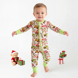 Christmas Toy Pals Baby Bamboo Zipper Pajama Romper