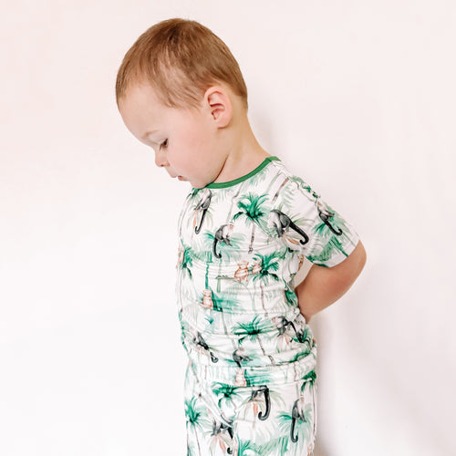 Monkey & Tree Bamboo Kids Short Pajama Set