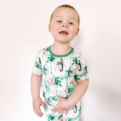 Monkey & Tree Bamboo Kids Short Pajama Set