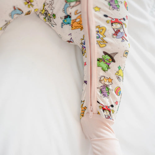 Naughty Diaper Family Baby Bamboo Zipper Romper Pajamas