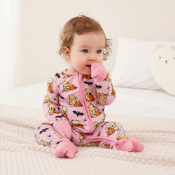 Today's Deals Spooky Cute Bear Halloween Bamboo Convertible Romper Pajamas