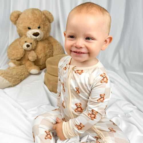 Cute Bear Bamboo Zippy Pajamas